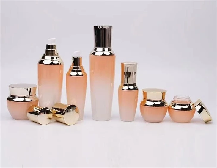 Wholesale New Design Genifique Good-looking Gradient Glass Bottle Set Essence Lotion Cream With High-End Quality